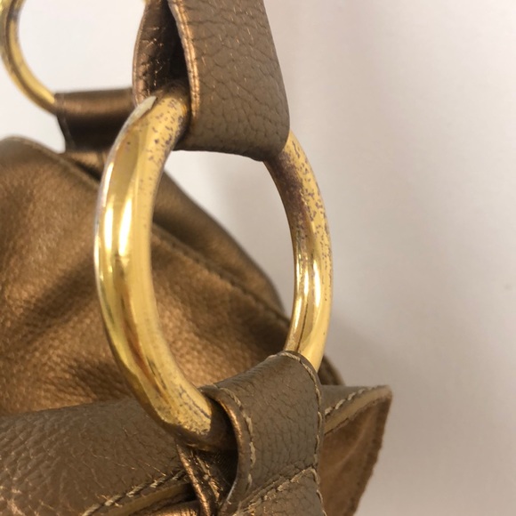 Carlos Falchi CHI Gold Leather Bag - Picture 9 of 13